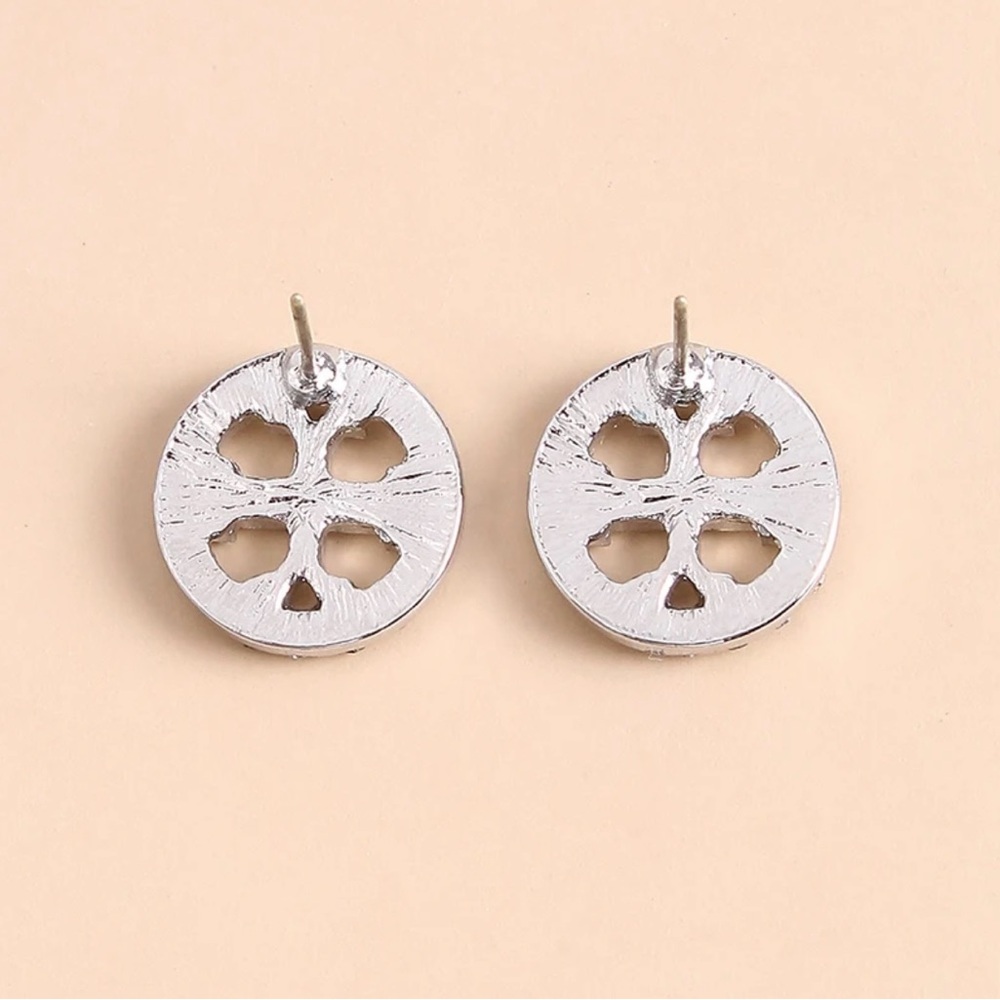 New! Tory Burch-Inspired Earrings Silver Stud  OS - Picture 4 of 6